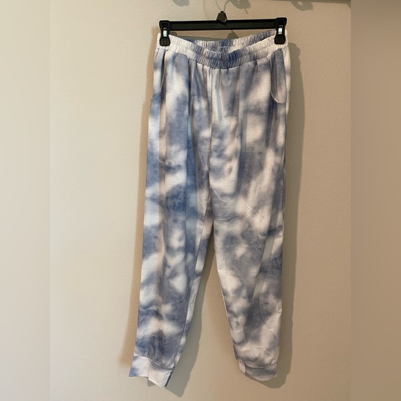 Romantichub Blue Tie Dye Lightweight Jogger Sweatshirt Athleasure  PJ/Lounge Set - Picture 2 of 7